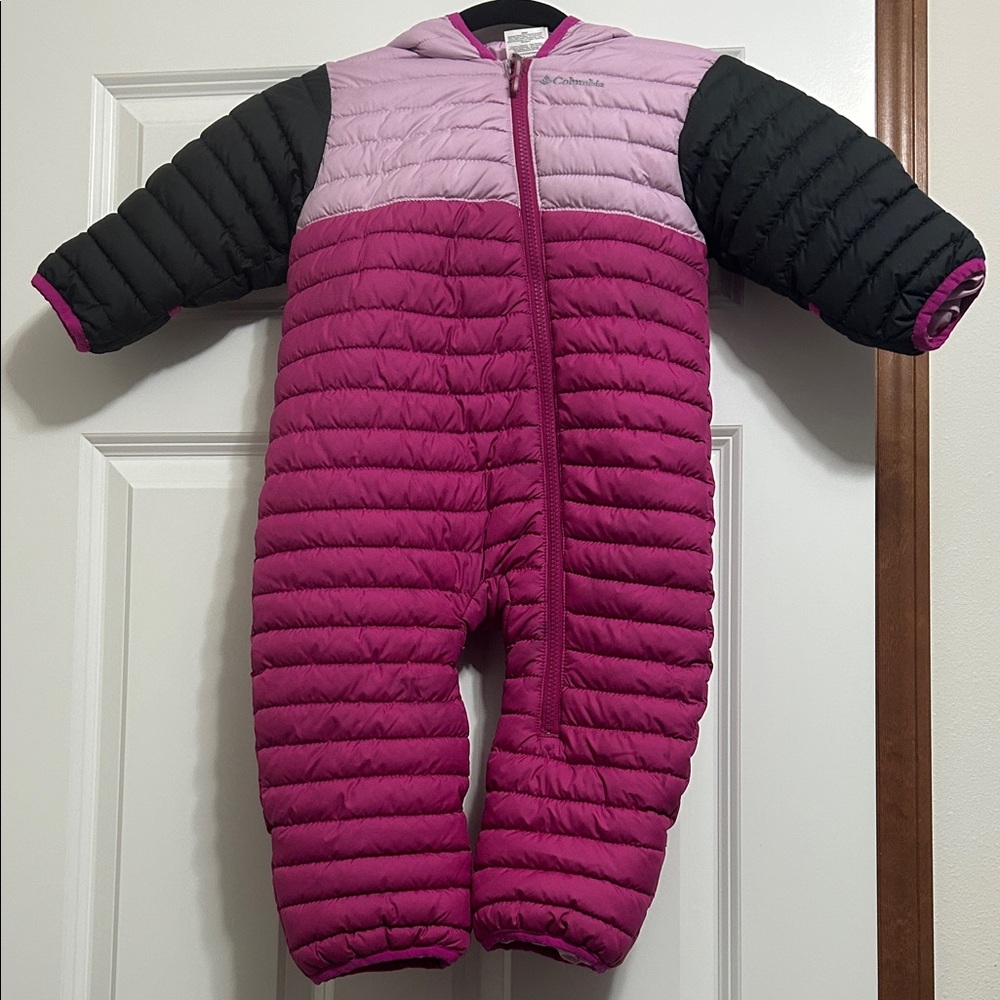 Columbia Kids' Pink and Black Puffer Snowsuit